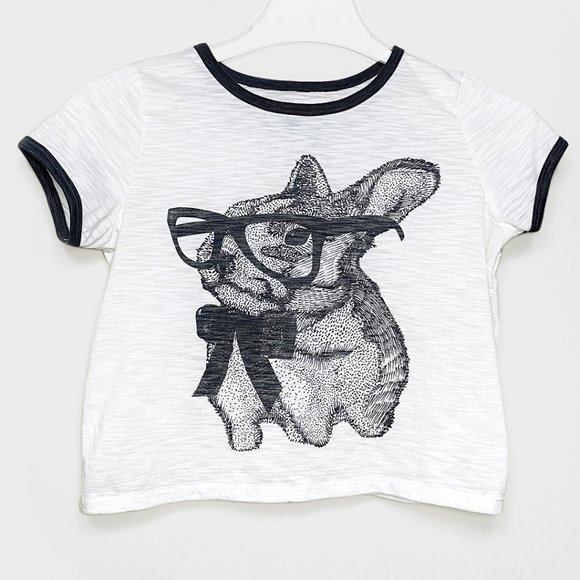 Rabbit with Glasses T-Shirt by Well Worn LA - Picture 1 of 4